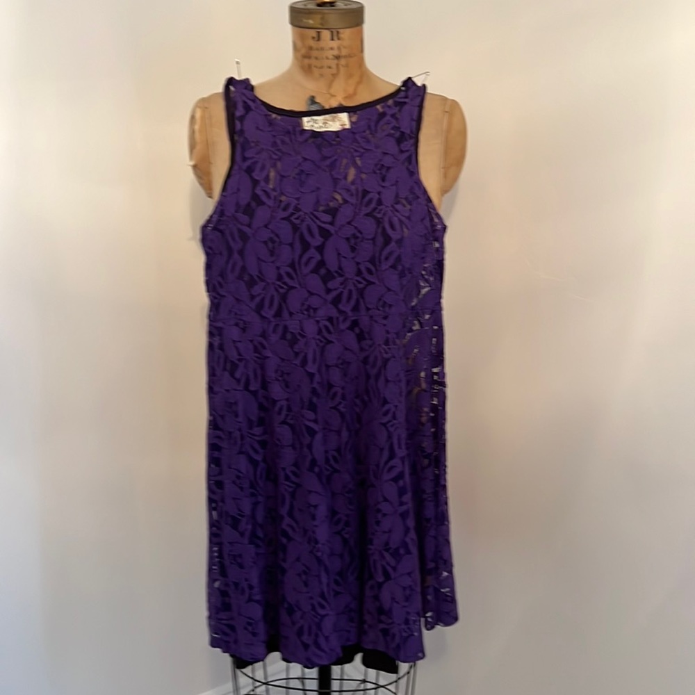 FREE PEOPLE Purple lace dress Sz XS EUC